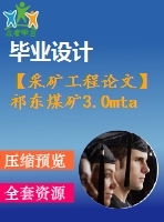 【采礦工程論文】祁東煤礦3.0mta新井設(shè)計【圖紙+論文+專題】