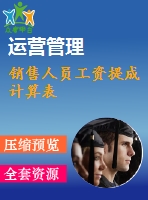 銷(xiāo)售人員工資提成計(jì)算表