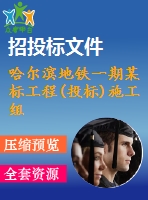 哈爾濱地鐵一期某標工程(投標)施工組織設(shè)計