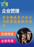 安吉物流長沙分公司收貨流程優(yōu)化設(shè)計