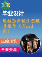 遙控器面板注塑模具設(shè)計（有cad圖）