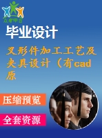 叉形件加工工藝及夾具設(shè)計(jì)（有cad原圖+ppt等）