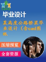 某高度公路橋梁畢業(yè)設計（含cad圖紙）