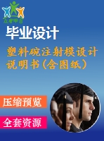 塑料碗注射模設(shè)計(jì)說明書(含圖紙）