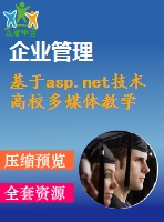 基于asp.net技術(shù)高校多媒體教學(xué)資源管理系統(tǒng)【帶程序】