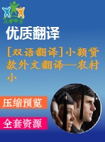 [雙語翻譯]小額貸款外文翻譯—農(nóng)村小額信貸來自阿爾巴尼亞的證據(jù)中英全