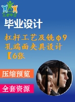 杠桿工藝及銑φ9孔端面夾具設(shè)計(jì)【6張cad圖紙、工藝卡片和說明書】